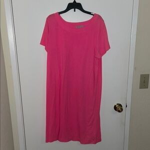 Bright Pink Women's T-shirt Dress